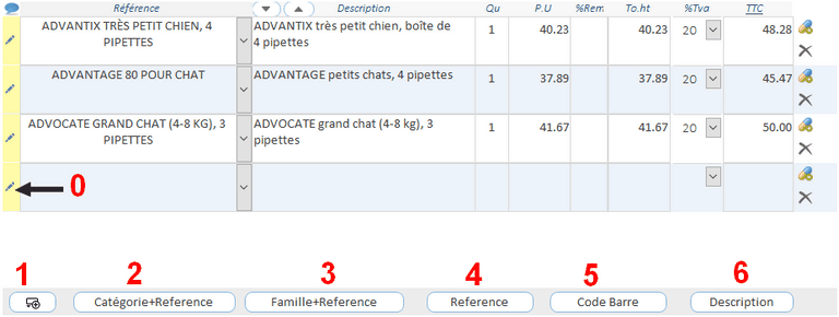  logiciel veterinaire, lignes de facture