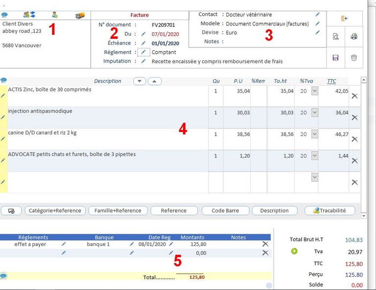 Facturation logiciel veterinaire